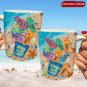 Grandma's Beach Buddies Summer Flip Flop - Personalized Mug