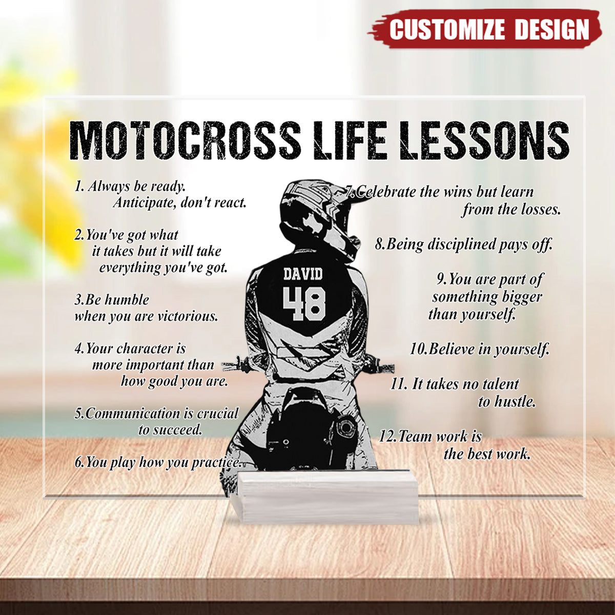 Personalized Motocross Life Lessons Plaque - Gift For Motocross Lover