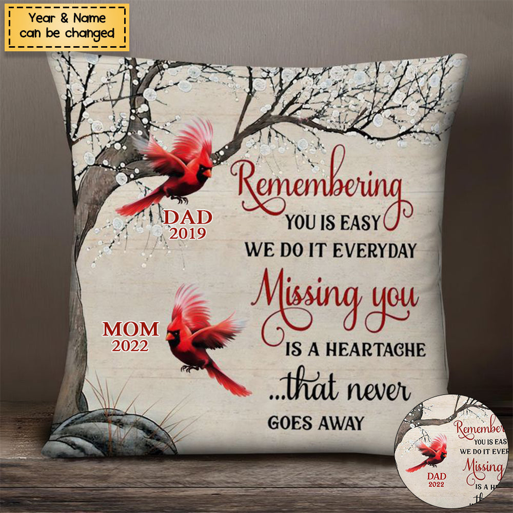 Personalized Cardinal Winter Memorial Pillow