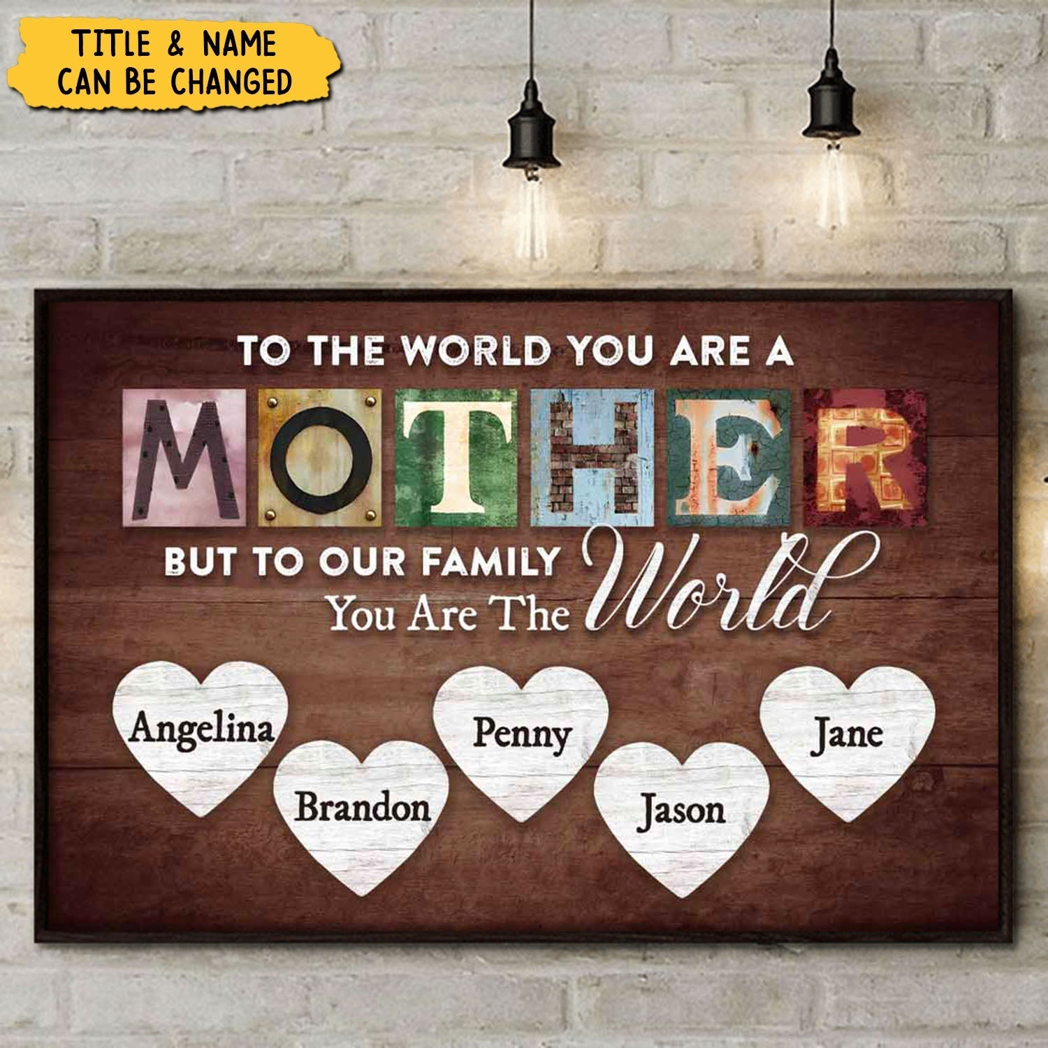 Mother You Are The World Personalized Poster, Gift For Mom, Grandma