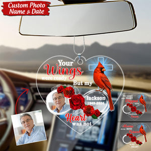 Your Wings Were Ready But My Heart Was Not-Personalized Upload Photo Car Ornament