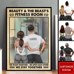 Gym Couple Beauty And The Beast's Training Center - Personalized Couple Poster