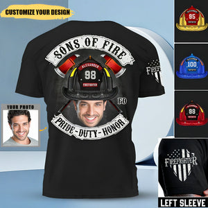 Sons of Fire Pride Duty Honor Personalized Shirt For Fireman