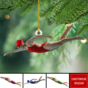 Personalized Swimming Christmas Ornament Gift For Swimmer - 2024 New Release