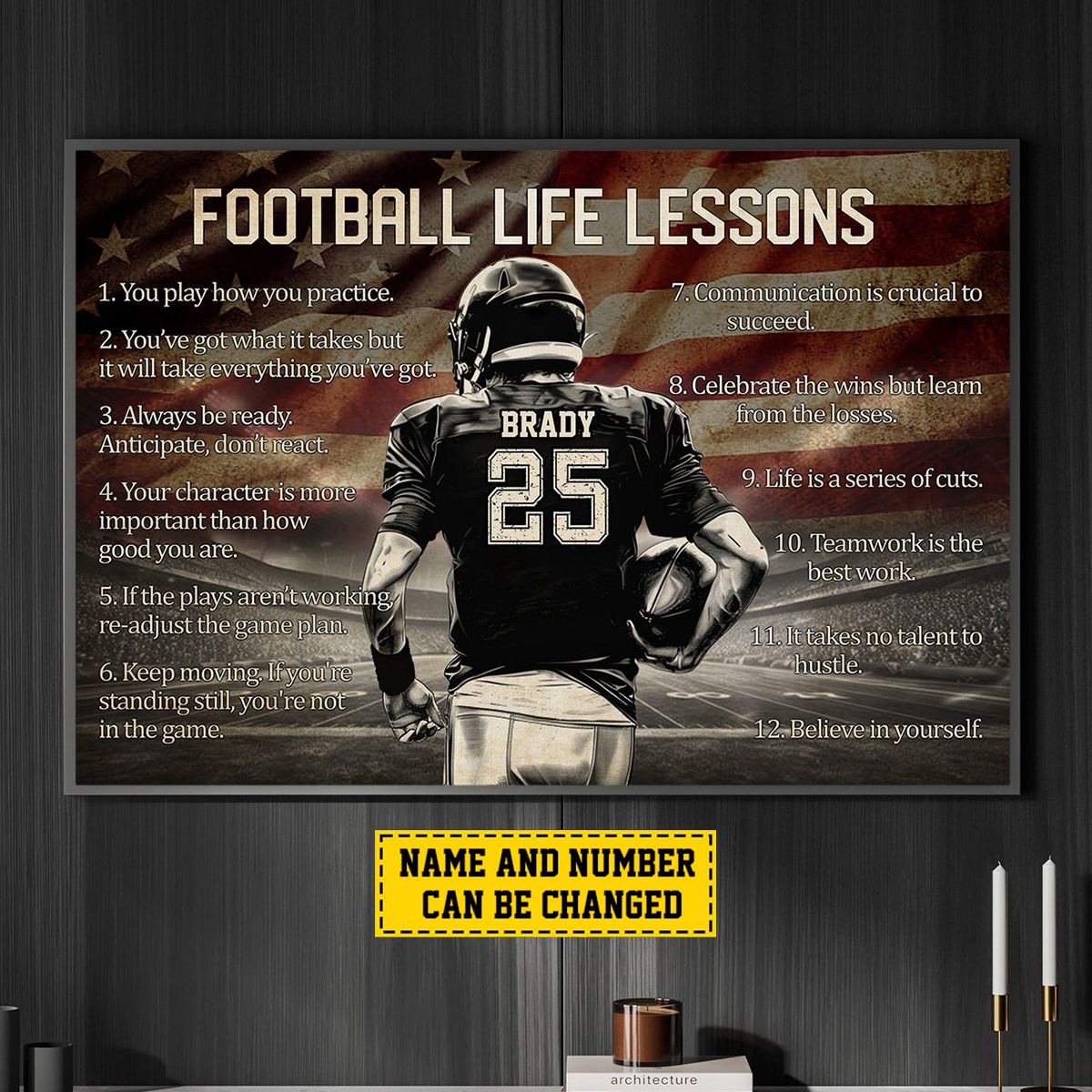 Personalized Football Life Lessons Poster-Gift For Football Lovers