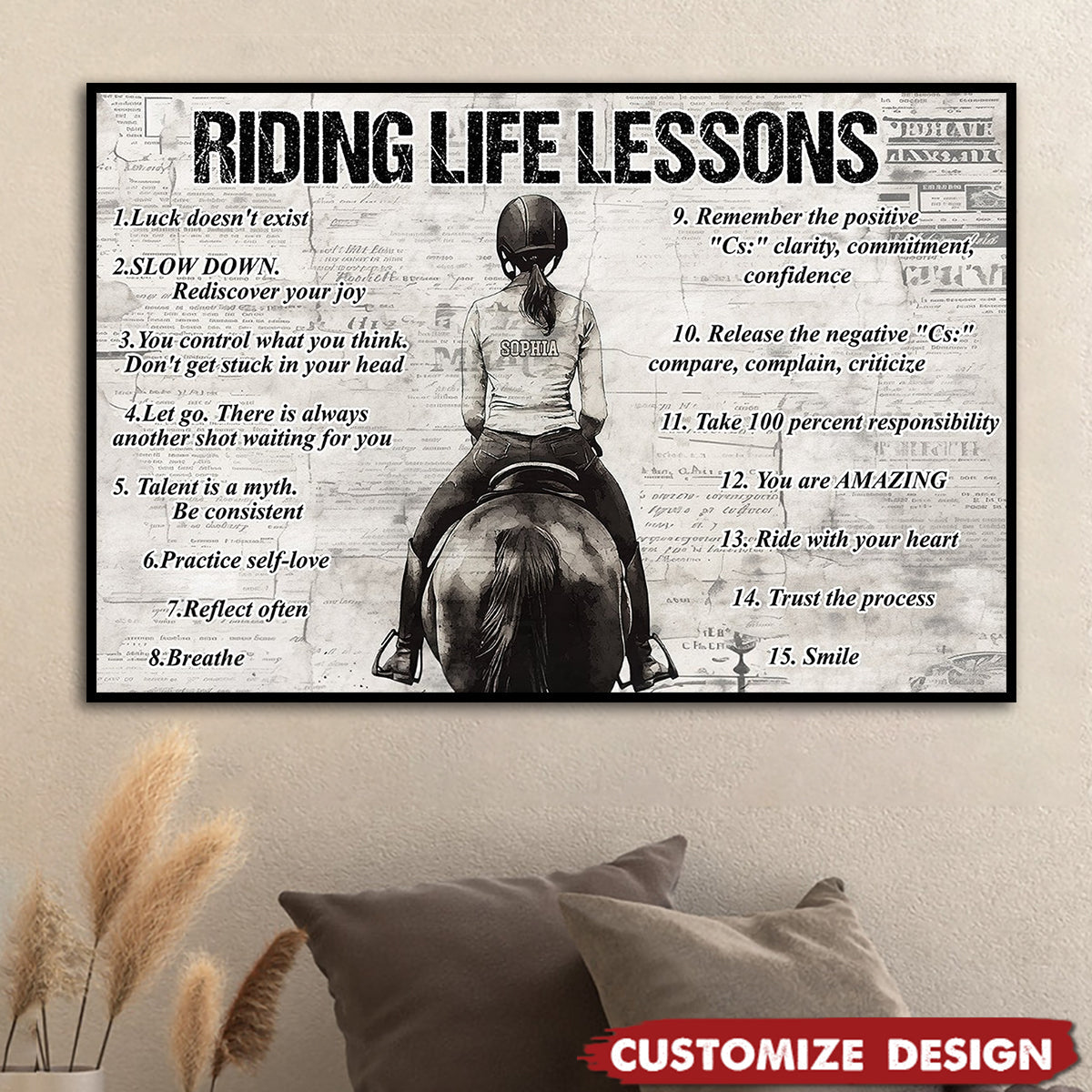 Personalized Horse Girl Riding Life Lessons Poster - Gift For Horse Girl