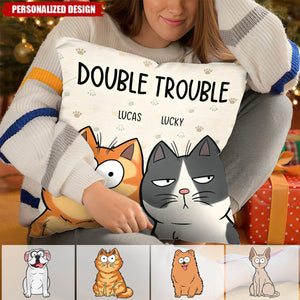 We're The Trouble - Cat Personalized Custom Pillow - Gift For Pet Owners, Pet Lovers