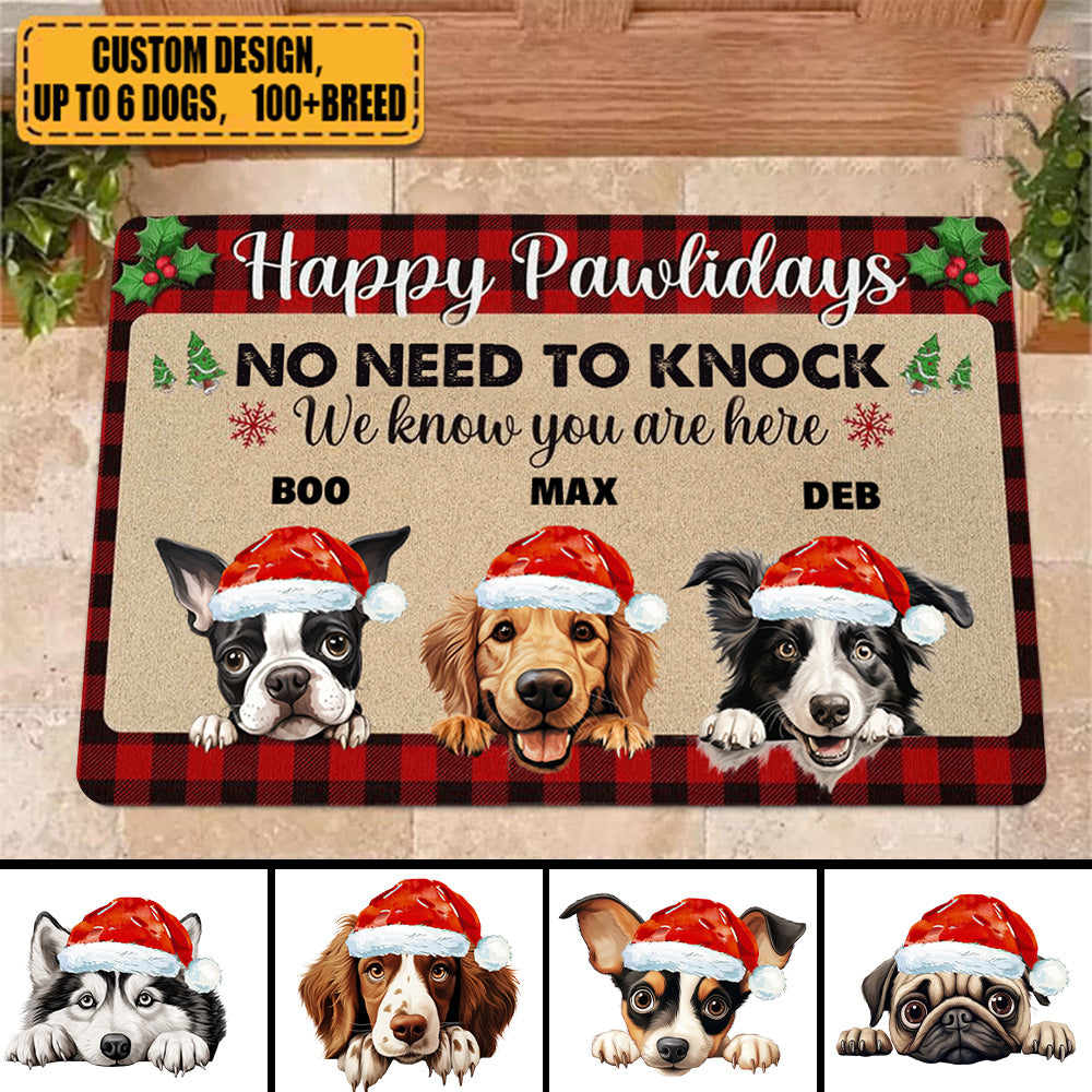 No Need To Knock - Personalized Dog Doormat