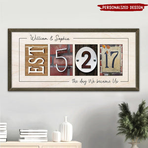 Custom Wedding Gift for Newlywed Couples - Couple Personalized Horizontal Poster - Gift For Husband Wife, Anniversary