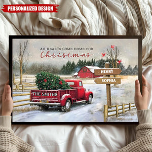 Personalized Family Farm Christmas Truck Poster-Gifts For Truck Lover-2024 New Release