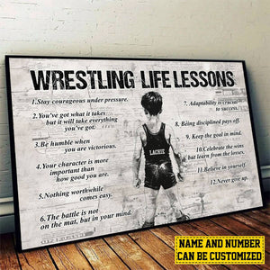 Personalized Wrestling Boy/Girl Life Lessons Poster - Gift For Young Wrestling Fans