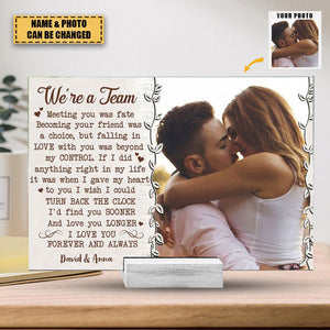 We're A Team Personalized Photo Acrylic Plaque Gift For Couple