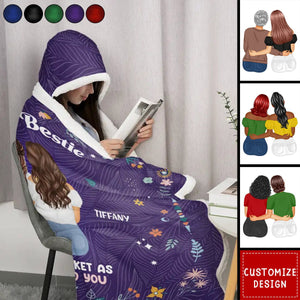 As A Hug From Me To You - Personalized Wearable Hooded Blanket-Gift For Sister/Bestie/Friend/Silbing