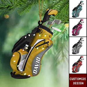 Personalized Golf Bag Acrylic Christmas Ornament - 2024 New Release