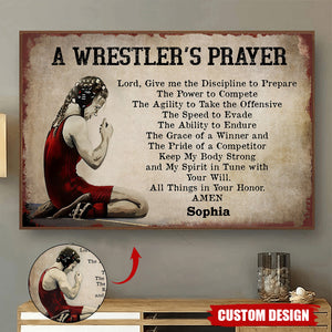 A Wrester's Prayer-Personalized Wrestling Poster-Gift For Husband,Boyfriend,Son