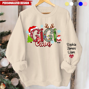 2024 New Release Personalized Gigi Claus And Grandkids Christmas Sweatshirt