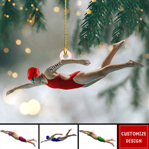 Personalized Swimming Christmas Ornament Gift For Swimmer - 2024 New Release