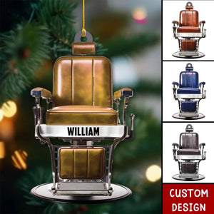 Personalized Barber Chair Christmas Ornament - 2024 New Release