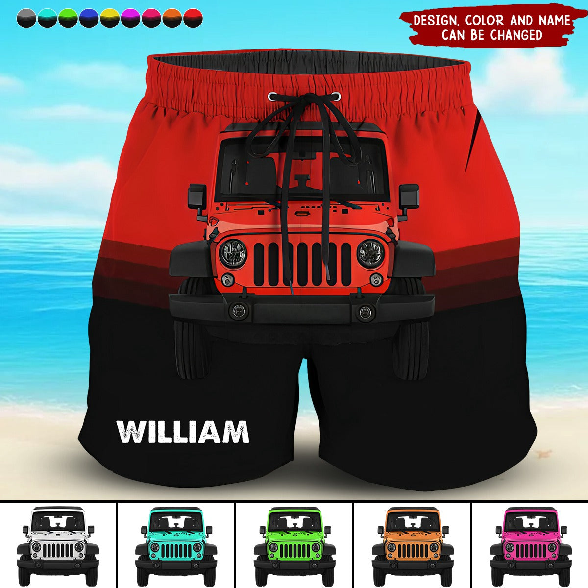 Personalized Stop Staring At My Car Custom Name Beach Short Pants Printed