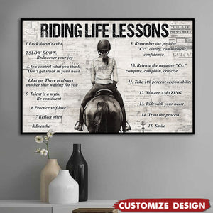 Personalized Horse Girl Riding Life Lessons Poster - Gift For Horse Girl