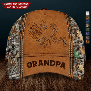 Personalized Best Dad/Grandpa Ever Footprints Cap