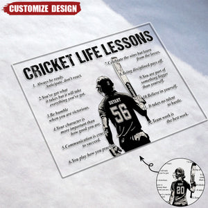 Personalized Cricket Life Lessons Plaque - Gift For Cricket Lover