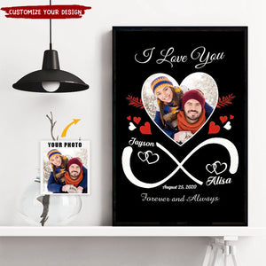 I Love You Forever And Always Personalized Unlimited Upload Photo Couple Poster