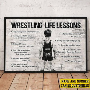 Personalized Wrestling Boy/Girl Life Lessons Poster - Gift For Young Wrestling Fans