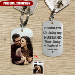 Congrats On Being My Husband You Lucky Guy - Personalized Custom Necklace