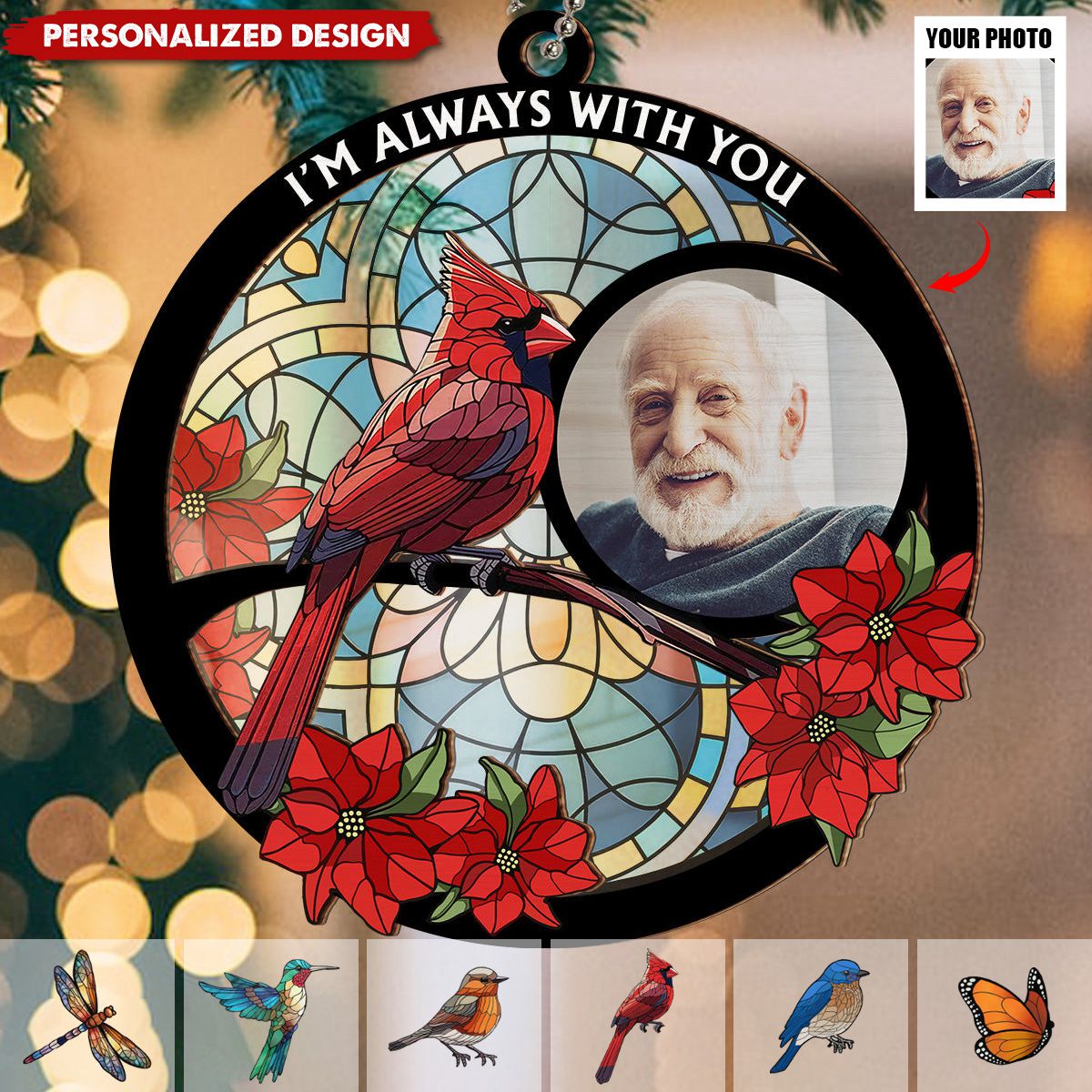 2024 New Release Always With You Memorial Heart - Personalized Custom Suncatcher Ornament