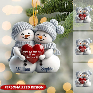 2024 New Release Couple Snowman Christmas Personalized Acrylic Ornament