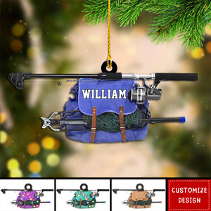 Personalized Fishing Bag Christmas Ornament, Gift For Fishing Lovers - 2024 New Release