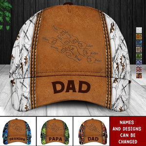 Grandpa Papa Daddy Fist Bump Fathers Day Family Personalized Cap