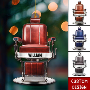 Personalized Barber Chair Christmas Ornament - 2024 New Release