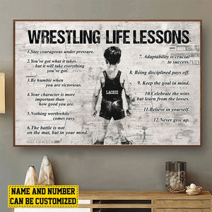 Personalized Wrestling Boy/Girl Life Lessons Poster - Gift For Young Wrestling Fans