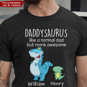 Happy Father's Day-Grandpasaurus/Dadsaurus With Little Kids Personalized T-Shirt