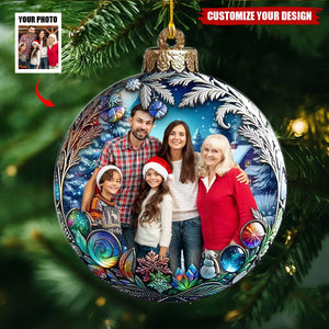 Custom Photo Christmas Good Cheer Is Found With Family Personalized Christmas Acrylic Ornament - 2024 New Release  Gift For Family Members