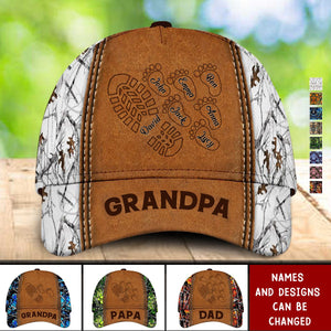 Personalized Best Dad/Grandpa Ever Footprints Cap