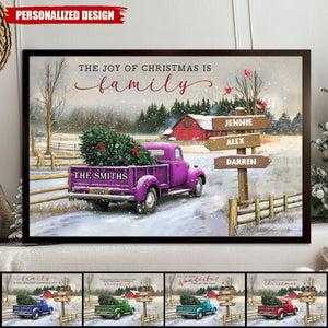 Personalized Family Farm Christmas Truck Poster-Gifts For Truck Lover-2024 New Release