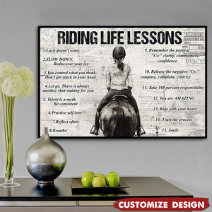 Personalized Horse Girl Riding Life Lessons Poster - Gift For Horse Girl