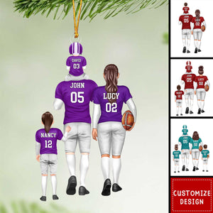 Personalized American football Family Acrylic Ornament - Gift For Family