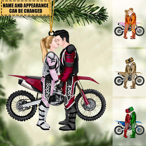 Personalized Motocross Couple Ornament