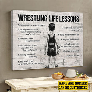 Personalized Wrestling Boy/Girl Life Lessons Poster - Gift For Young Wrestling Fans