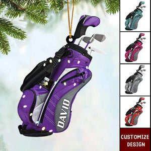 Personalized Golf Bag Acrylic Christmas Ornament - 2024 New Release