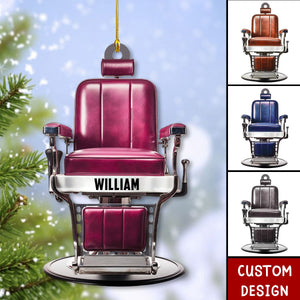 Personalized Barber Chair Christmas Ornament - 2024 New Release