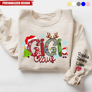 2024 New Release Personalized Gigi Claus And Grandkids Christmas Sweatshirt