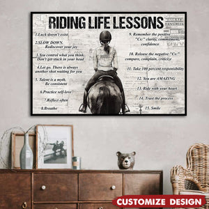 Personalized Horse Girl Riding Life Lessons Poster - Gift For Horse Girl