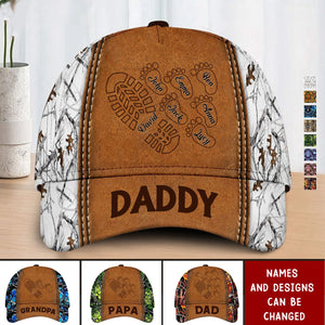 Personalized Best Dad/Grandpa Ever Footprints Cap