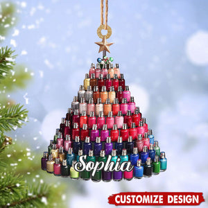 Personalized Nail Salon Christmas Ornament, Gift for Nail Artist, Nail Polish - 2024 New Release