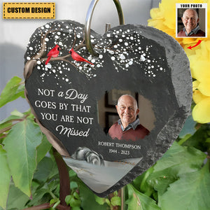 In Loving Memory Of Loss Of Mom Dad - Personalized Photo Memorial Garden Slate